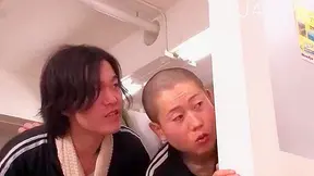 Hot Babe Gives Blowjob Until He Explodes in the Locker Room Stalls
