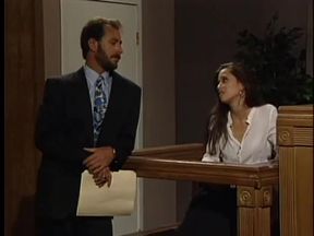 Smart Secretary in Red Dress Celine Devoux Knows When Her Boss District Attorney Needs to Blow off Some Steam During Hard Trial