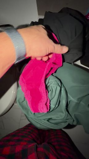 Wife left wet panties for me to have fun and asked me to cum on it