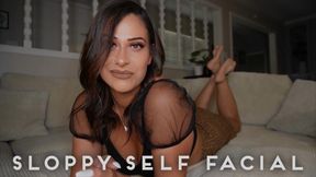 “Sloppy Self Facial” [CEI + FEMDOM]