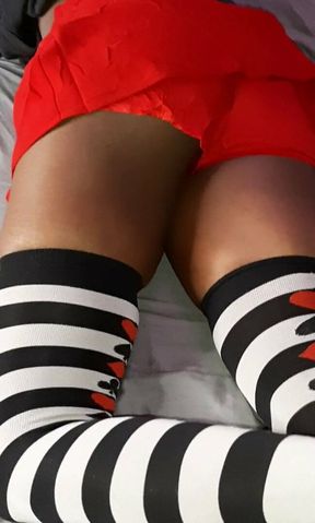 My GF bought new Overknee Socks, you like it?