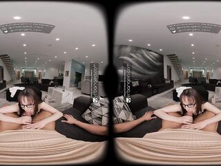 VR Bangers: Breasty Lexi Luna in Glasses and Nylons Shows Off Her Constricted Snatch - VR Porn