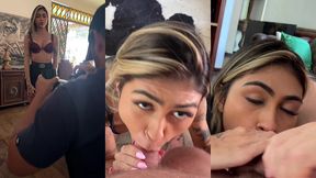 backstage blowjob after photoshoot with brazilian busty skinny teen model - pov blowjob