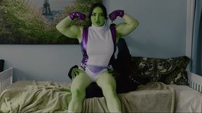 She-Hulk Brandi Mae Dominates Intruder