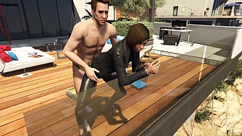 GTA 5 - Tennis Coach fucks Natalia Zverovna while waiting for Michael &amp_ Franklin (Moans Added)