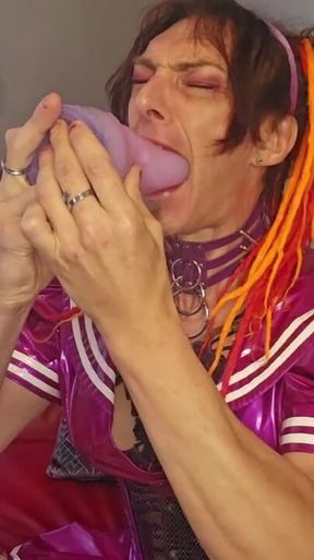 Jasmine Dlight Deepthroats Her Own Cock