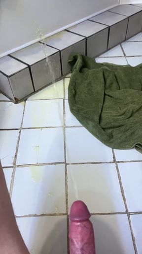Big Hard Dick Power Pissing While Squatting Then Huge Handsfree Cumshot   Clip 1
