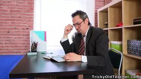 Teacher Receives Wet Blowjob and Fucks Younger Student
