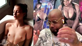 tight petite teen girl taking a hot bath needs to get skull fucked, ai generated