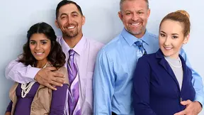 Office hunks swap hot teen girlfriends and fuck them