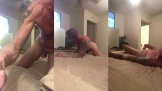 My bottom daddy gets off by jerking off with his tattooed ass after a spicy Xxl dose of t