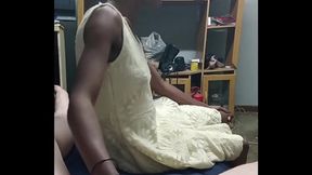 Black girl gives Nice handjob while wife suck my dick with pleasure