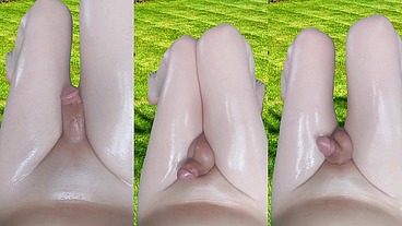 5 Very Pretty Deep Feminine Legs Masturbating Oiled Thighs Hands-free Cumming