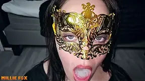 Amateur MILF Millie Fox swallows huge spurt of dick cum