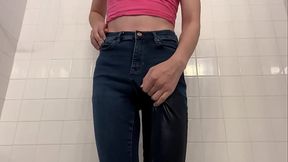 Ts femboy wetting her jeans