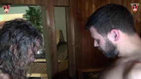 Javier get a blowjob in the sauna