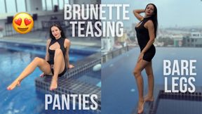 Mini Dress, Bare Legs, Roof Top Pool