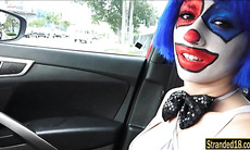 Frown clown Mikayla got free cum on mouth