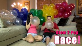 Blow2Pop Race - REMASTERED - Balloon Popping Challenge - Kylie Jacobs - MP4 1080p HD