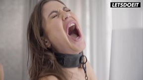 Brunette MILF Angelica Heart deepthroats then takes rough anal pounding