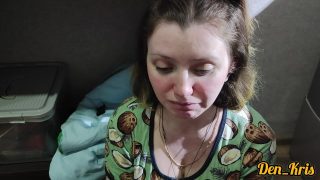Blowjob, klaarkomen, bukkake &#8211; amateurmeisje zuigt pik na anale seks