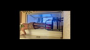 My stepmom washed the curtains, asked me to hold the stairs