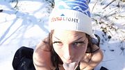 Her Throat Kept Me Warm In The Snow FACIAL CUMWALK