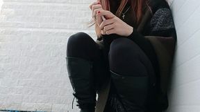 Leather High Heeled Boots Crush