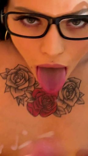 Incredibly hot brunette Clara makes Leon Lambert cum on her tits