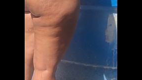 I couldn't resist the urge to see my girlfriend bathing and offered to fuck her in the ass for money