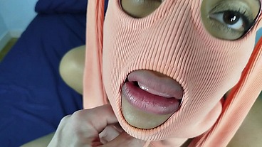 [ PART 1 ] Watch how my master use me with my new slave mask. 🎭🤤Slapping, spitting and more 👅🍼