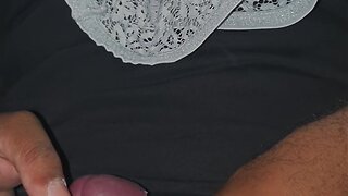 Cumming on cousins daughters extremely dirty panty without jerking