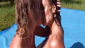 Tqo lesbian chicks are having tremendous intimacy outdoors