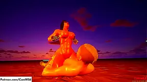 Voluptuous Warrior Queen Claims Her Prey in Wild Tropical Rendezvous