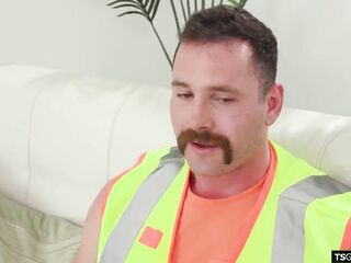 Breasty tgirl Aubrey Kate and latin trans Avery Craving has set their eyes on a worker.The transsexuals give him a head and this chab anal barebacks the lalin girl transsexual