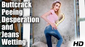 Pee Desperation in Jeans and Buttcrack