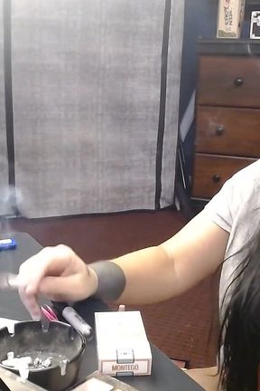 MILF Mid Make up Cigarette Smoking
