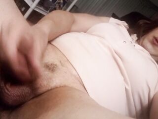 Large Cock Transgender jerks off A BIGGEST LOAD in your face POV