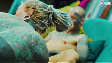 Tattooed Lesbian Toy Play Fingering and Pussy Licking