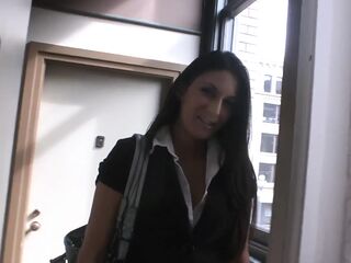 Sexy Nikki Daniels eats cum off petticoat after getting drilled