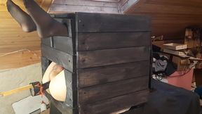 Trapped in a Crate - Machine Anal Fuck