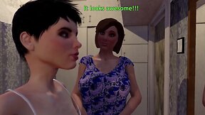 Futanari animated porn: a surprising secret under her skirt as the dress fits both the man and woman