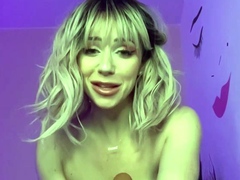 Peeing blonde fetish babe uses toy in her tight pussy