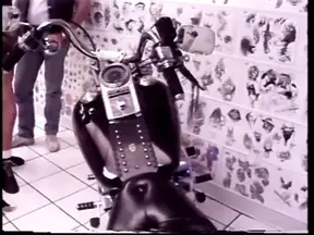 Dirty biker chick gives head while getting her love box fucked