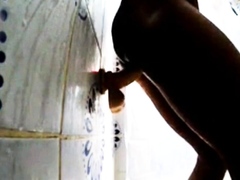 shower wall dildo makes me cum and cum