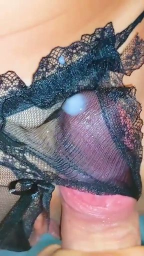 Homemade Asian Girl with Crotchless gets CUM on her PUSSY   Clip 1