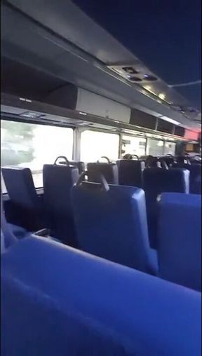 Public Bus Jerk: Close-up Cum Shot