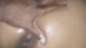 Lightskin baddie moans while getting pounded by big black cock in doggy style