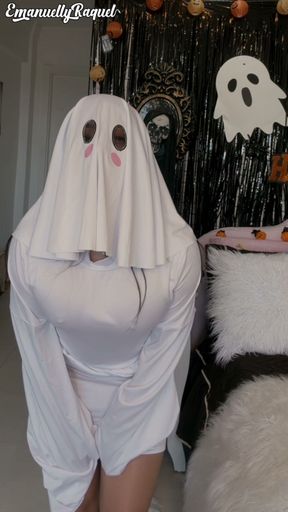 HOT HALLOWEEN Sexy Female Phantom EMANUELLY RAQUEL POV BLOWJOB