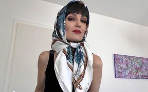 Designer Silk Headscarf Fashion Show Clip